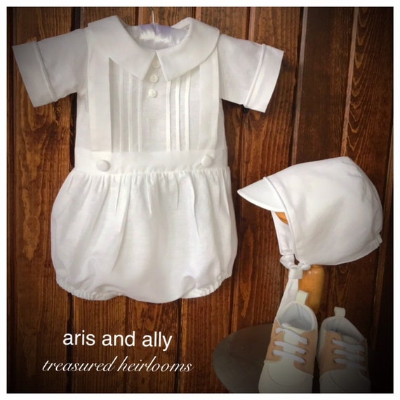 baby boy linen romper