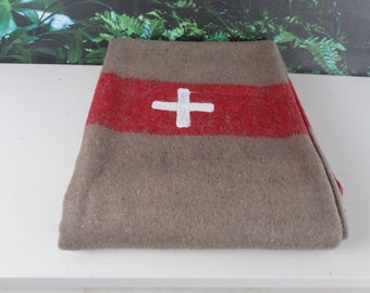 Lebber vintage® - Vintage wool blanket, Swiss army, wool blanket 130 x 200 cm.