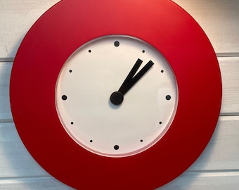 1990s IKEA TAJMA タジマ Hagberg old ikea Vintage Ikea Red Wall Clock Tajma Designed by Knut and Marianne