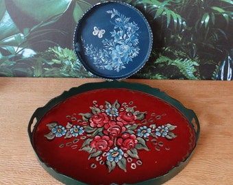 Lebber vintage® - Hindeloopen hand-painted tray, folk art tray, hand-painted tray, Frisian tray, Hindeloopen tray, Vintage Friesland