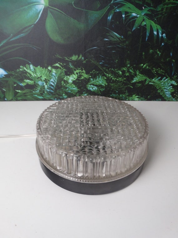 Lebber vintage - Original 1960s ceiling lamp with 2 fittings. glass hut Limburg style.