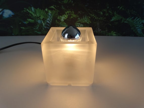 Lebber vintage® - Vintage Peill and Putzler style crystal ice glass table lamp / lighting from the 70s, ICE CUBE lamp