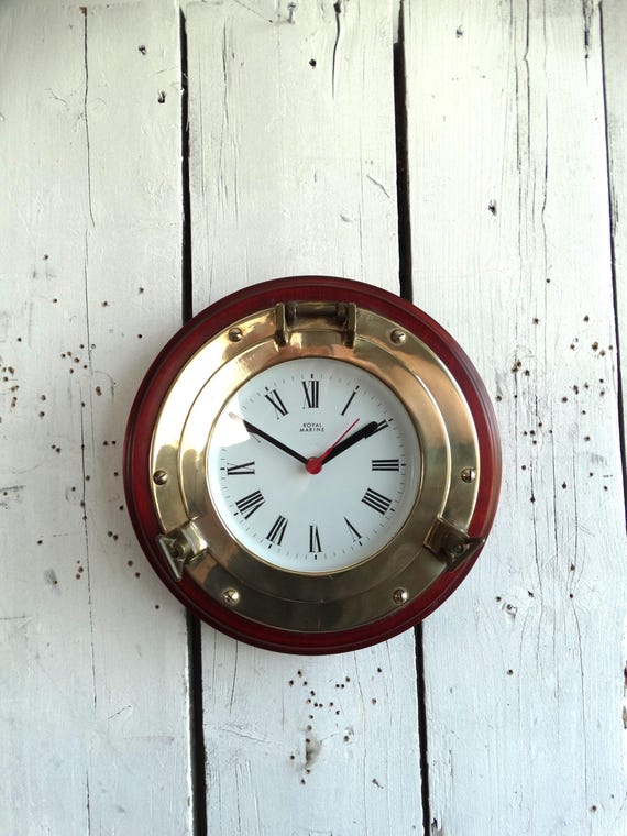 Lebber vintage® - Vintage maritime clock, Ø 31 cm, Royal marine.