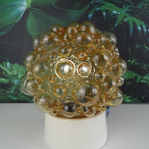 Lebber vintage® - Helena Tynell Glashütte Limburg, Amber Bubble Glass Mid Century Light Lamp, Ceiling Lamp