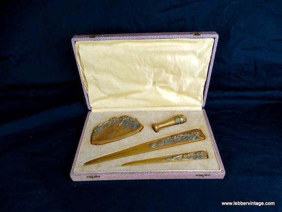 Lebber vintage® - Art Deco BOYER desk set in bronze. ***EXCLUSIVE***
