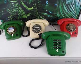 Lebber vintage® - Téléphone T65 PTT Gris, Téléphone T65 vert, Téléphone T65 PTT rouge.