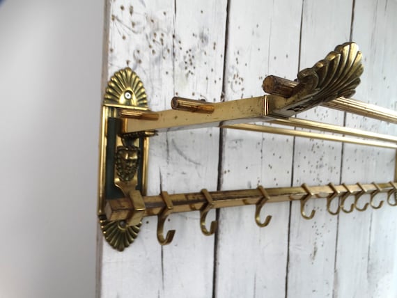 Lebber vintage® - Antique French Art-Deco coat rack made of brass!