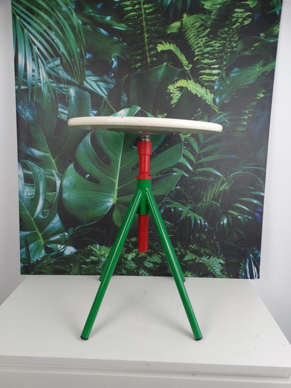 Lebber Vintage® - Multicolor spindle stool, height-adjustable stool. Threaded stool.