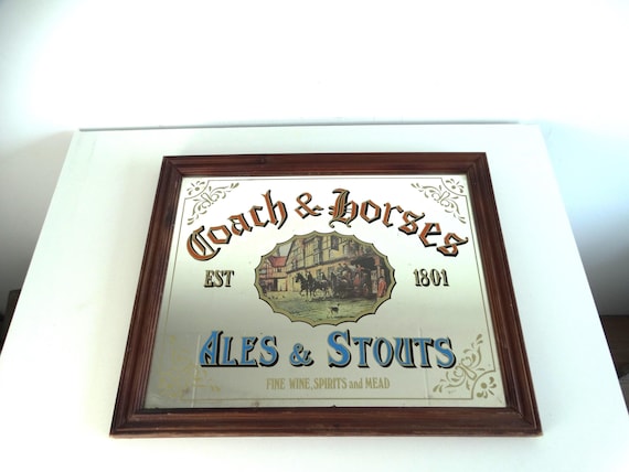 Lebber vintage® - Vintage Coach & Horses beer mirror, advertising mirror.