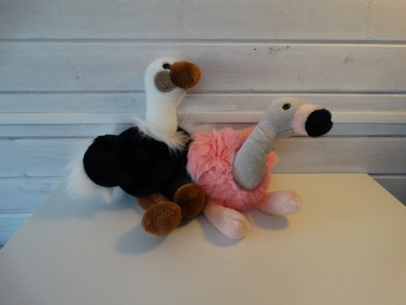 Lebber vintage® - Plush ostrich or flamingo, 90s Vintage plush.