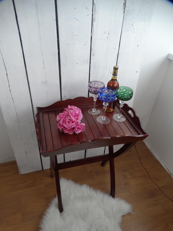 Lebber vintage® - Antique English Georgian Mahogany Butlers Drinks Tray Table & Stand .