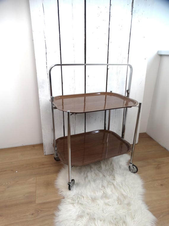 Lebber vintage® - Mid-century folding serving trolley from Gerlinol (Dinett type), 1960s.