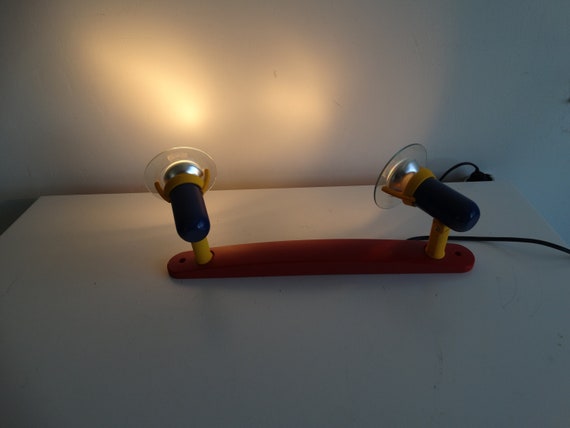 Lebber vintage® - Memphis style ceiling or wall lamp in red, yellow and blue, 1980s-1990s lamp by the brand "Massive", made in Belgium