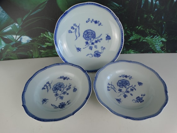 Lebber vintage® - Vintage 1990s IKEA set of 1+2 porcelain plates Nejlika series Chinese blue and white export porcelain limited edition
