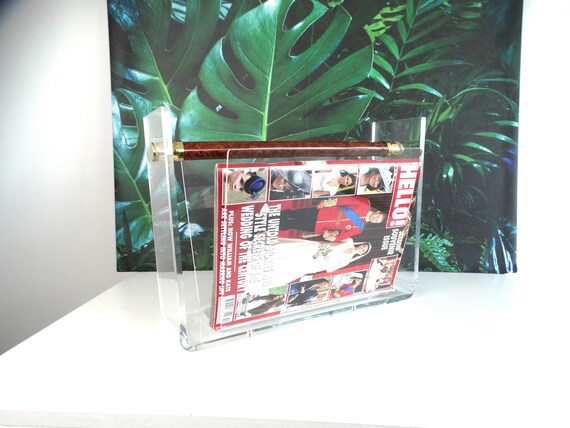 Lebber vintage® - Vintage plexiglass magazine holder, reading basket, newspaper rack.