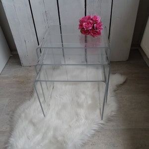 Lebber vintage® - Vintage side table made of plexiglass, acrylic. Eighties!! Per Unit!