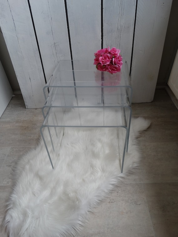 Lebber vintage® - Vintage side table made of plexiglass, acrylic. Eighties!! Per Unit!