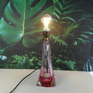 Lebber vintage® - Large Val st. lambert crystal table lamp, signed! Made in Belgium!