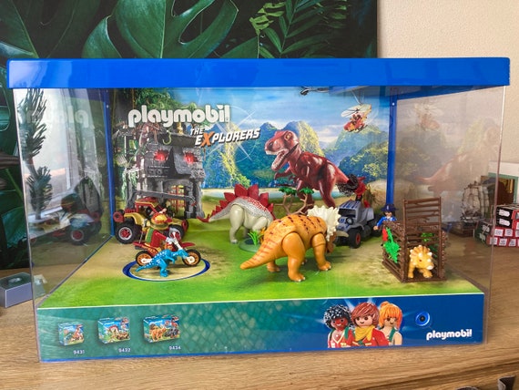 Large Rare Playmobil the Explorers Dinosaur Shop Rotating Light-up