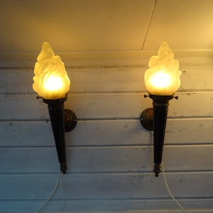 Lebber vintage® - Lámpara antorcha XXL, Lámpara castillo, lámpara de pared, ¡Forma de llama!