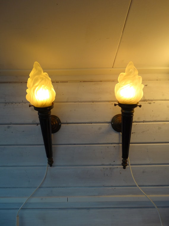 tekort op gang brengen Maak een sneeuwpop Lebber vintage® XXL Fakkel lamp Kasteel lamp muur lamp - Etsy België