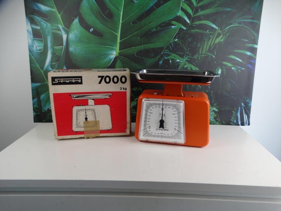Lebber vintage® - Mid Century Stube Small Bakery/Vegetables Orange Kitchen Scale Made in West Germany Stube 7000 10kg