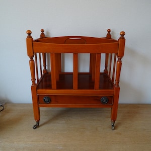 Lebber vintage® - English mahogany vintage canterbury magazine rack, Canterbury, Antique Magazine Rack Vintage Magazine Holder.