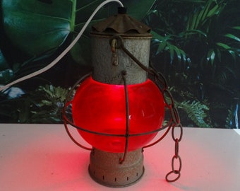 Lebber vintage® - Vintage red illuminated ship lamp, maritime lighting!!