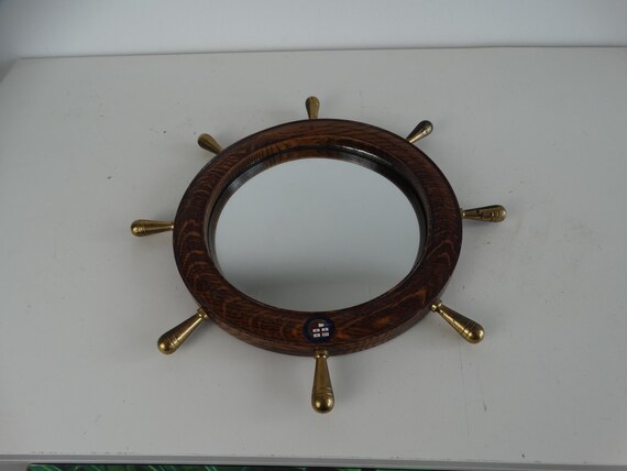 Lebber vintage® - Vintage ship wheel mirror. Rangitane nautical mirror