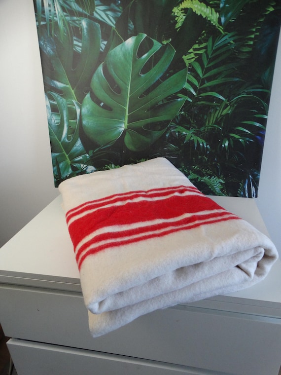Lebber vintage® - Vintage wool blanket 100% pure virgin wool, Dutch wool blanket 220 x 180 cm navy blanket.