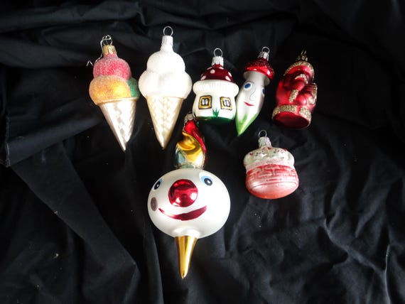 Lebber vintage® - Vintage glass Christmas balls 7 pieces.