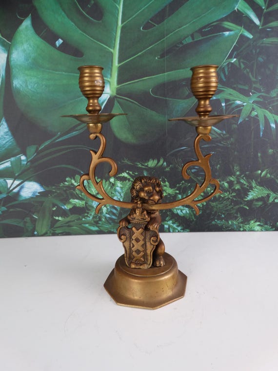 Lebber vintage® - Unique antique Amsterdam candlestick, made of heavy brass.