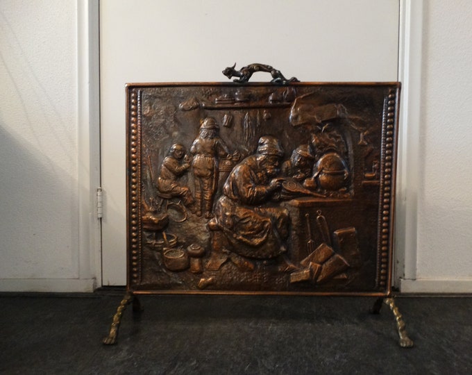 Lebber Vintage® Antique Fireplace Screen Brass/copper Etsy