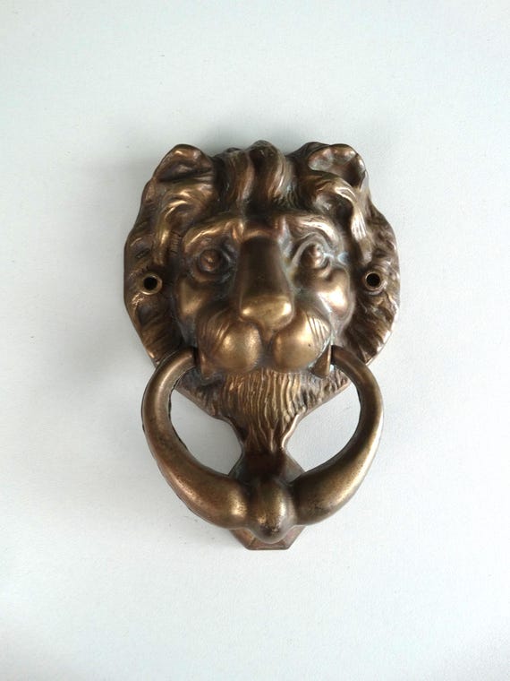 Lebber vintage® - Vintage brass lion's head door knocker. 1980s