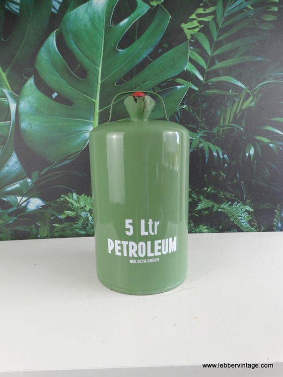 Lebber vintage® - Vintage 5L petroleum can enamel 50's petrol enamel mancave industrial