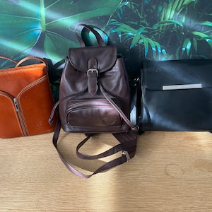 Lebber vintage® - Vera Pelle leather shoulder bag, Claudio Ferrici leather shoulder bag, Beautiful real leather backpack / shoulder bag.