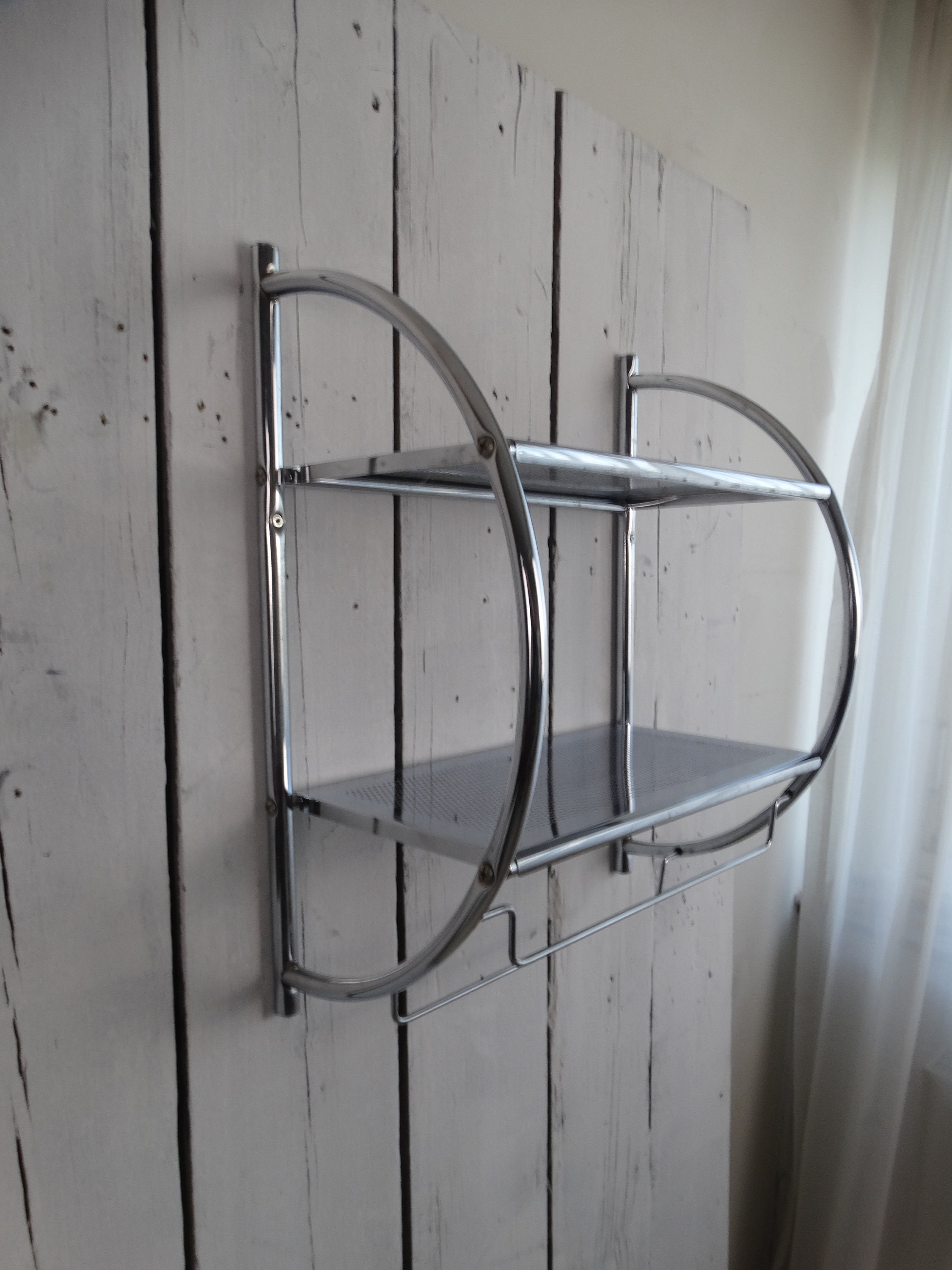 Lebber vintage® - Vintage chrome wall rack from the 80s!
