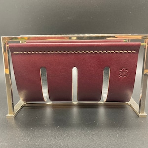 Lebber vintage - Soporte de carta de cuero real ILG, hecho en Bélgica.