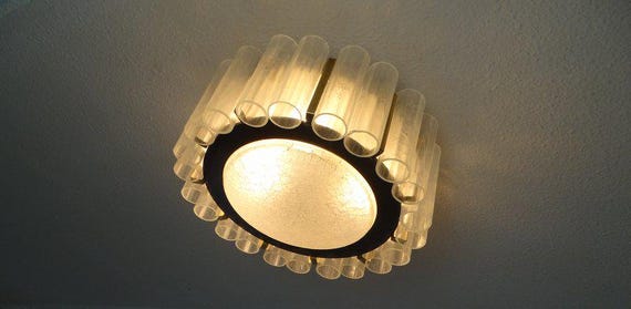 Lebber vintage® - Doria leuchten, ceiling lamp with ice-shaped cylinders, exclusive lamp.