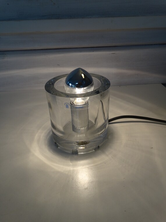 Lebber vintage® - Nachtmann Leuchten design lamp, ice cube, ice cube, ice glass modern table lamp, 70s, modern vintage lamp glass art.