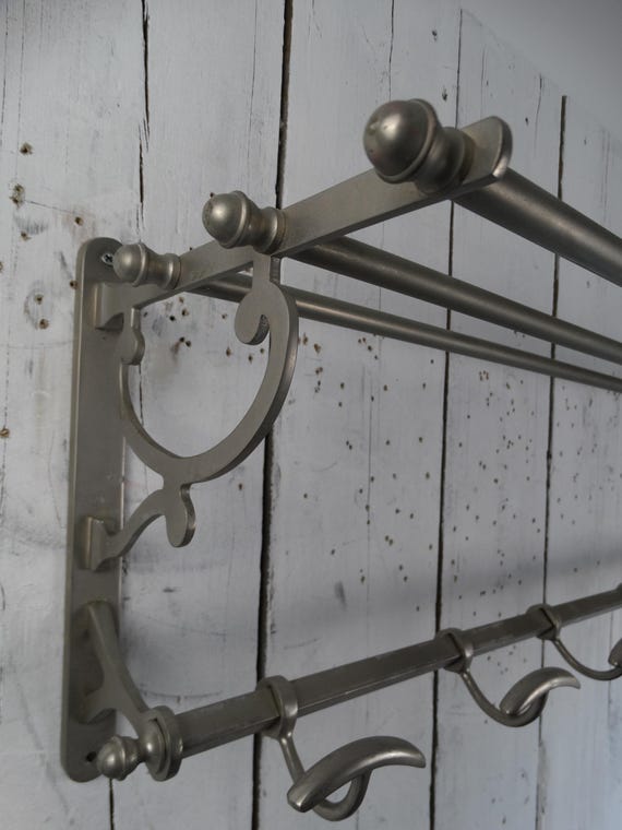 Lebber vintage® - Beautiful wagon coat rack made of nickel-plated metal, French train coat rack, art deco style practical and beautiful coat rack