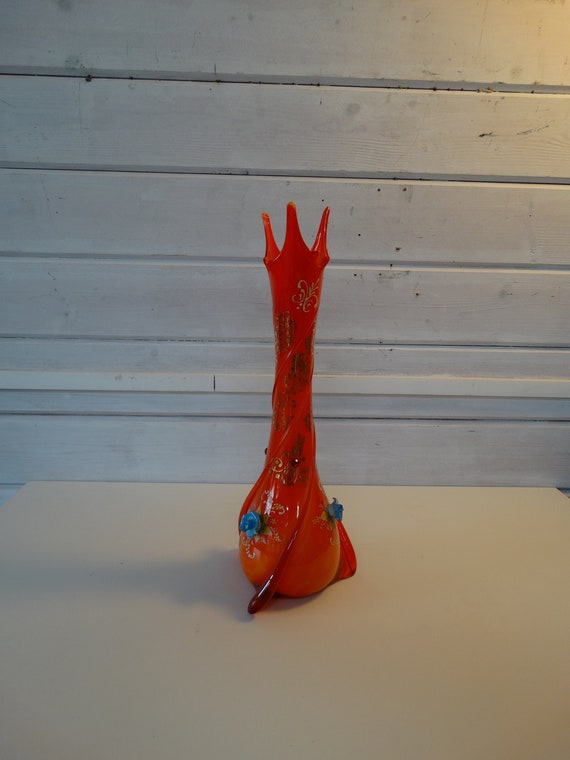 Lebber vintage® - Vintage Italian vase, in the color orange! 40 cm high.