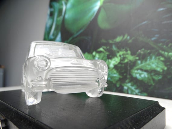 Lebber vintage® - Austin Mini Cooper, made in glass by Hofbauer West-Germany. Crystal.