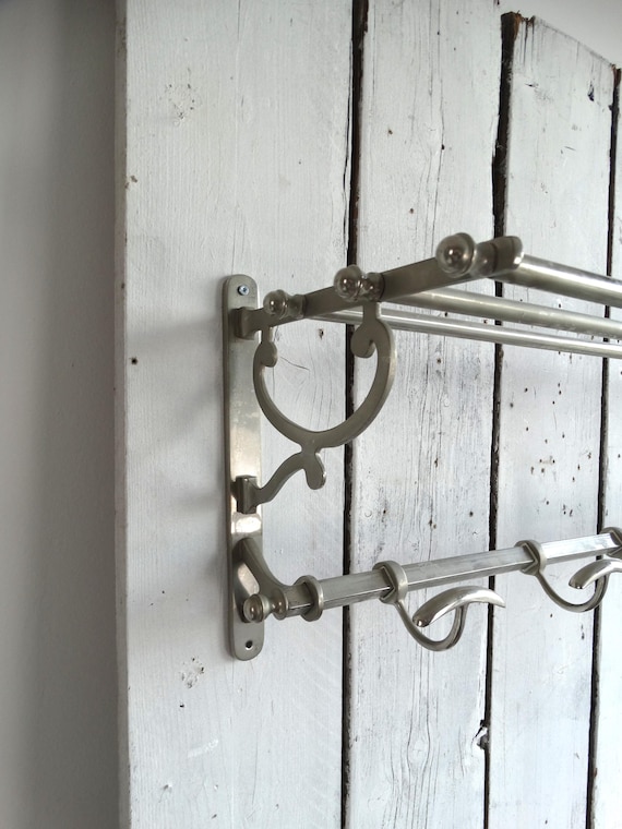 Lebber vintage® - Beautiful wagon coat rack made of nickel-plated metal, French train coat rack, art deco style practical and beautiful coat rack