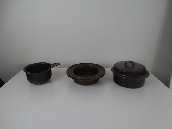 Lebber vintage® - Arabia of Finland Ruska pourer, bowl, bowl with lid, Design by Ulla Procopé.
