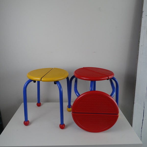 Lebber vintage® - Vintage Children's stool Ikea - Knut & Marianne Hagberg - model Puzzle - Memphis