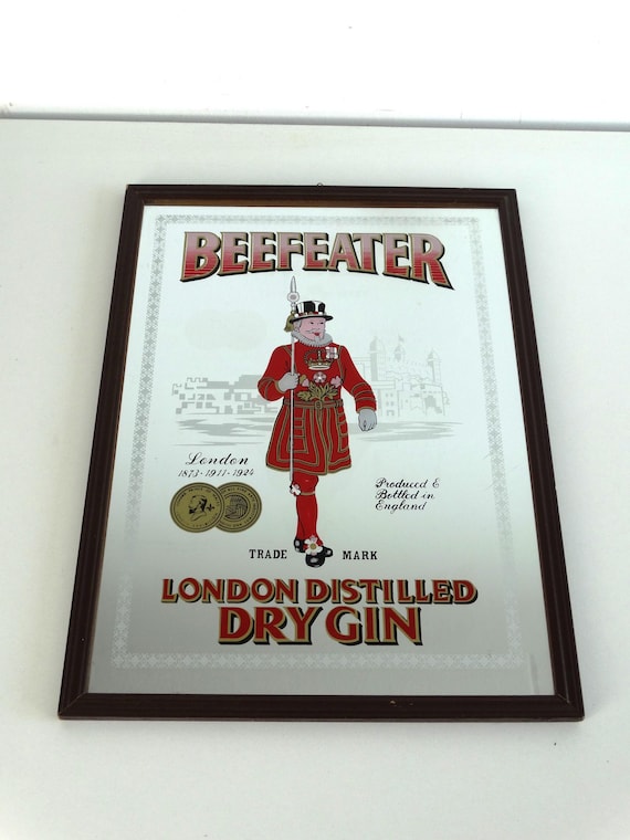 Lebber vintage® - Vintage Beefeater Dry Gin mirror, advertising mirror.