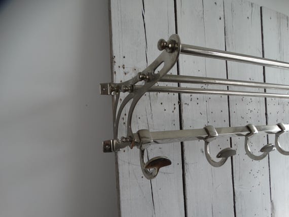 Lebber vintage® - Lebber vintage® - Beautiful wagon coat rack made of nickel-plated metal, French train coat rack, art deco style practical coat rack