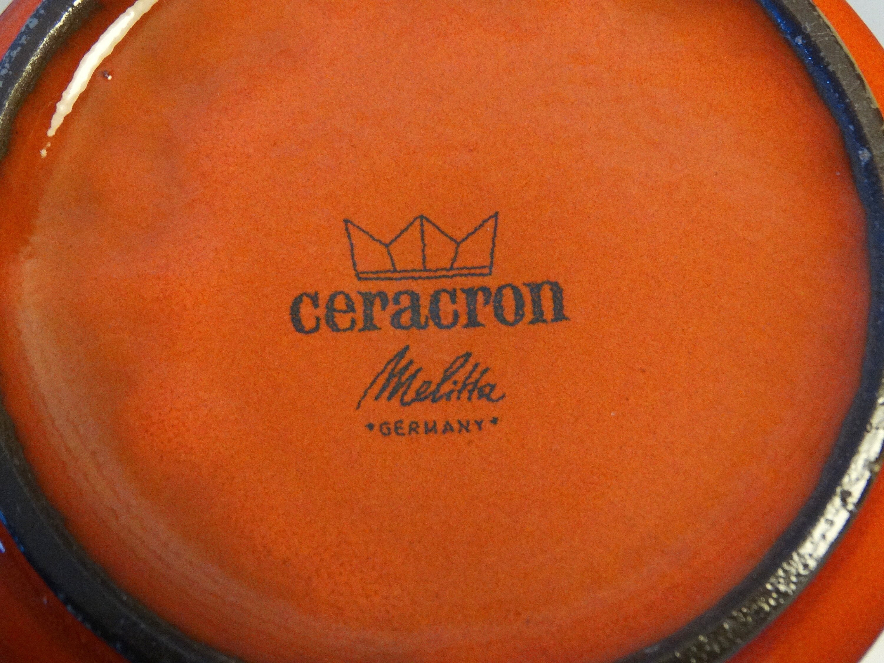 Vintage Orange Melitta Ceracron tea or coffee set, Melitta Germany