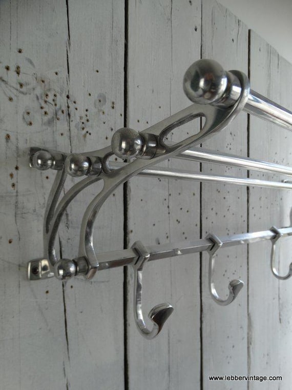 Lebber vintage® - Art deco aluminum coat rack 1930s style, train coat rack!*2